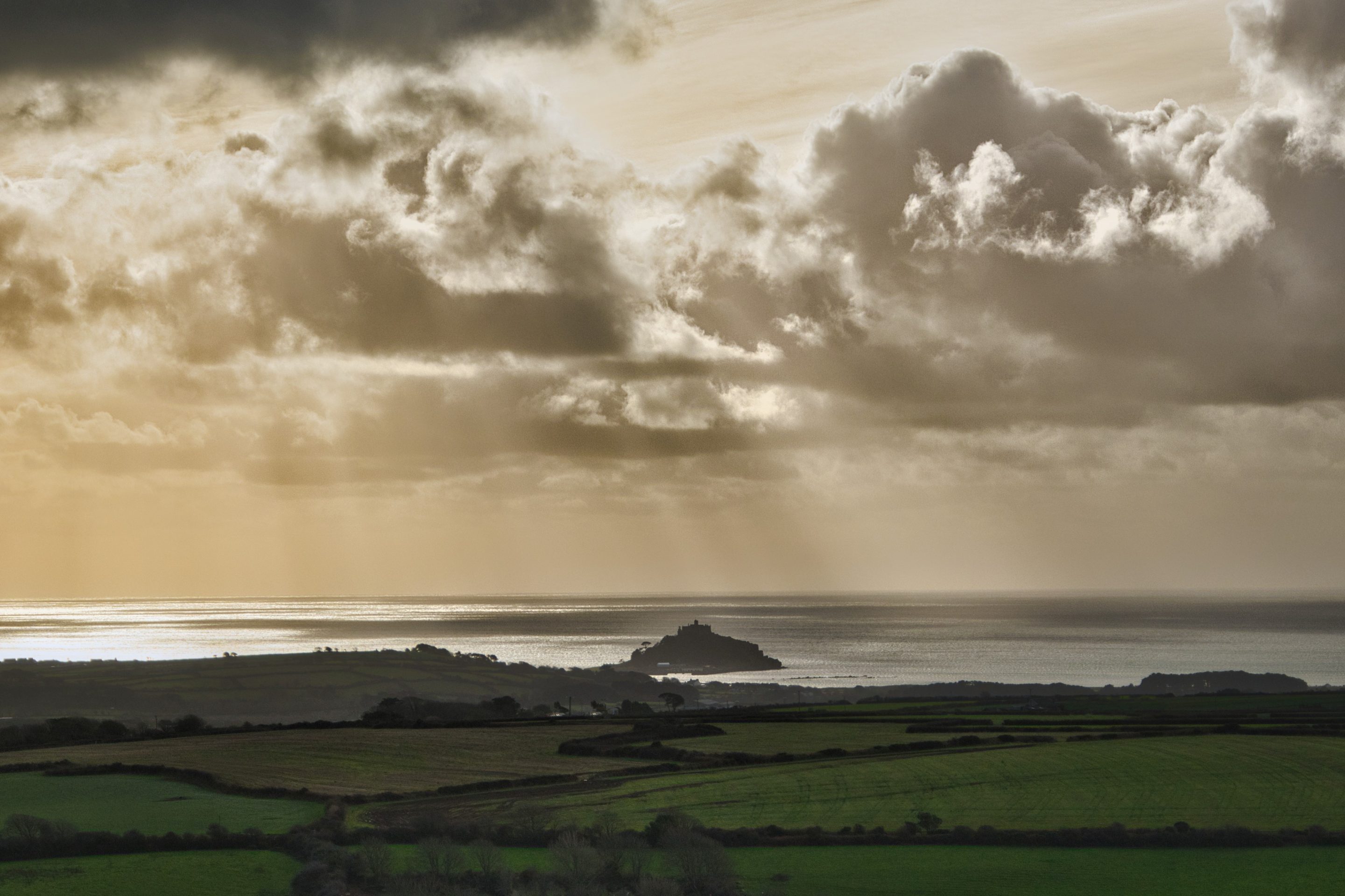 Image looking over Ludgvan Parish towards Mount's Bay